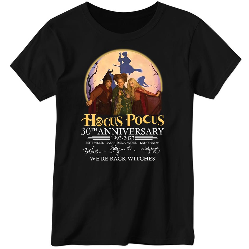 30th Anniversary Hocus Pocus Vintage Halloween Spooky Season 5 Ladies Boyfriend Shirt