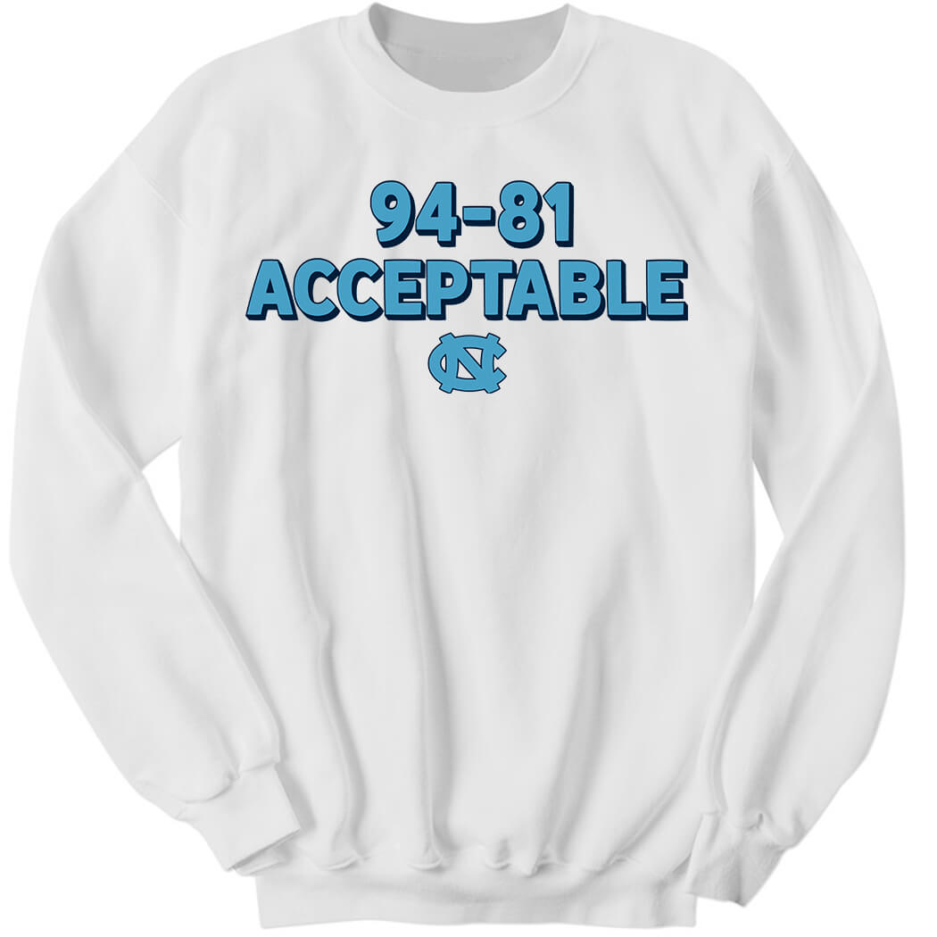 Acceptable 94-81 North Carolina Basketball Sweatshirt