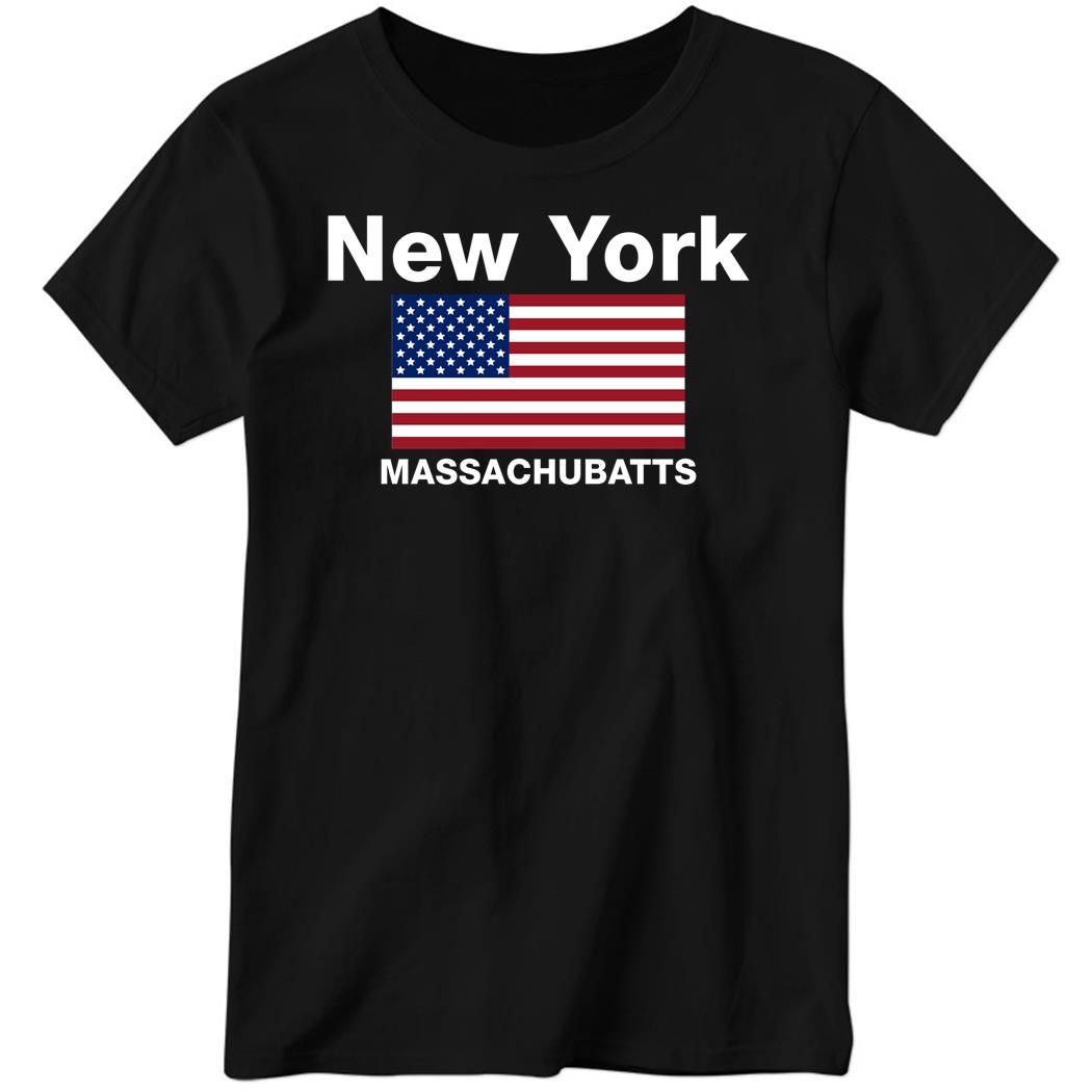 American Flag New York Massachubatts Ladies Boyfriend Shirt