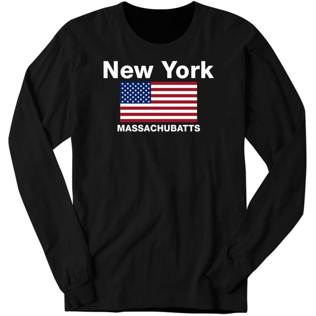 American Flag New York Massachubatts Long Sleeve Shirt
