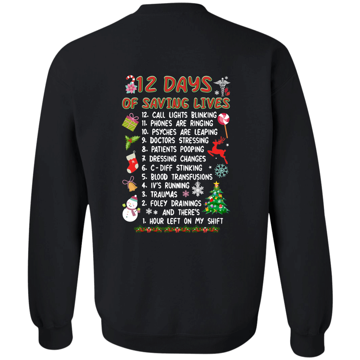 [Back]12 Days Of Saving Lives Christmas 2022 Sweatshirt