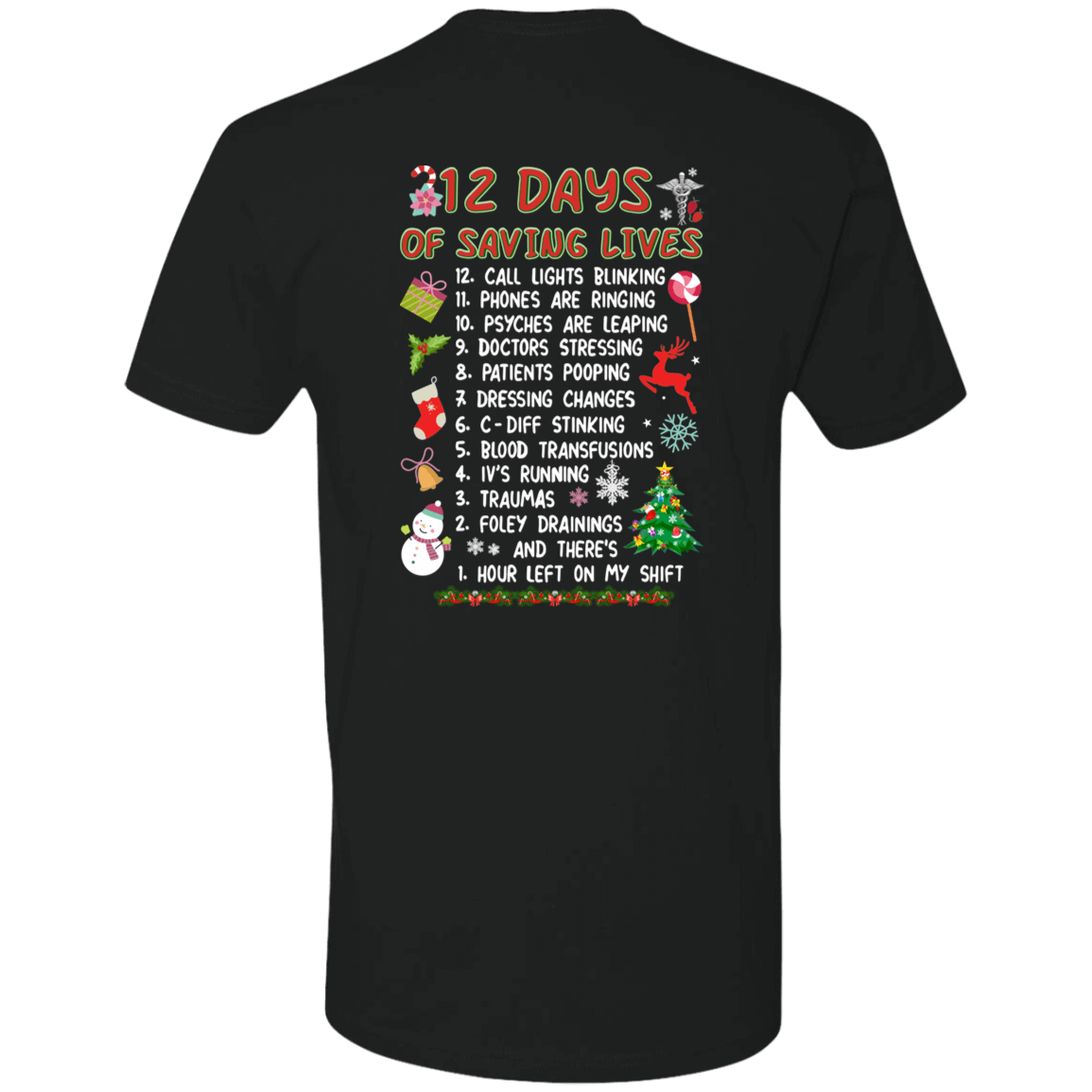 [Back]12 Days Of Saving Lives Christmas 2022 Premium SS T-Shirt