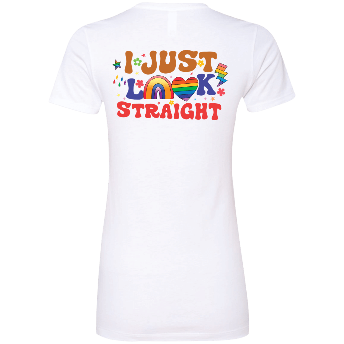 [Back]I Just Look Straight Pride Ladies Boyfriend Shirt