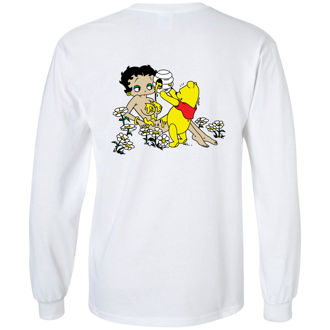 [Back]Pooh Pouring Honey On Betty Boop Long Sleeve Shirt