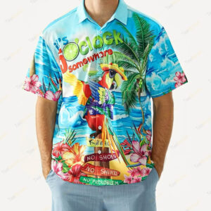 Beach Style Parrot 3D, It’s 5 O’clock Somewhere Hawaiian Shirt