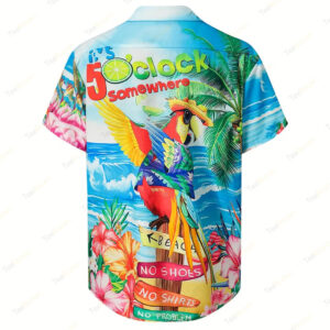 Beach Style Parrot 3D, It's 5 O'clock Somewhere Hawaiian