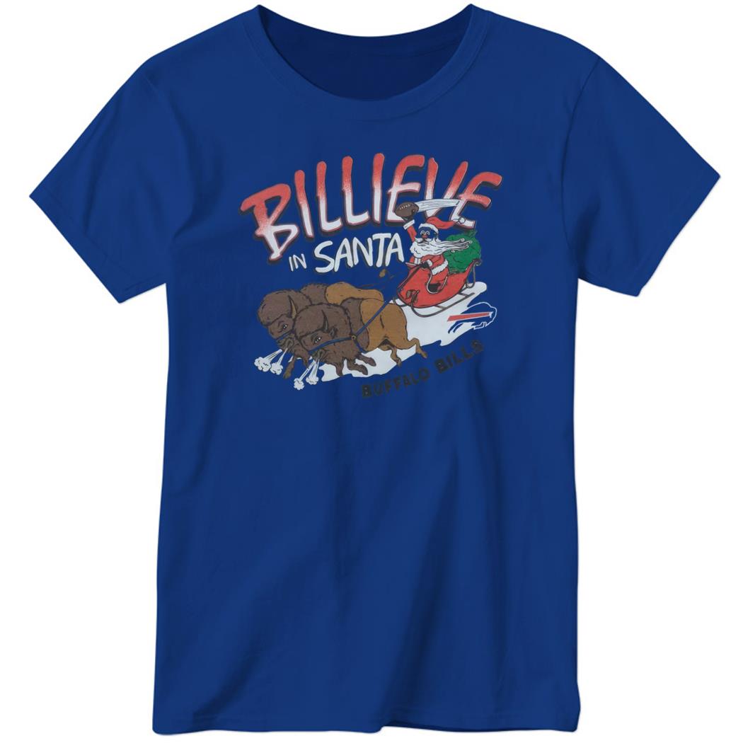 Buffalo Bills Billeve In Santa Christmas Ladies Boyfriend Shirt
