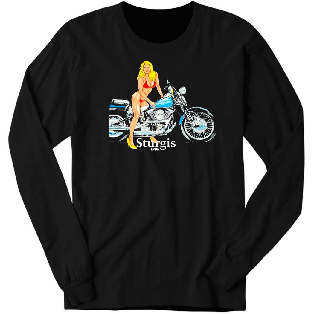Chrismelberger Vtg 1998 Sturgis Motorcycles Bikini Biker Babe Long Sleeve Shirt