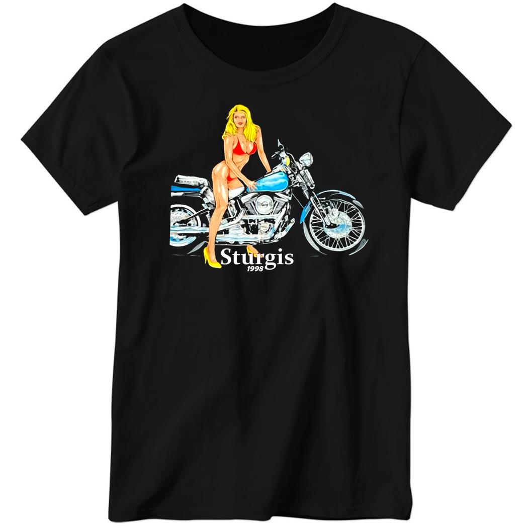Chrismelberger Vtg 1998 Sturgis Motorcycles Bikini Biker Babe Ladies Boyfriend Shirt