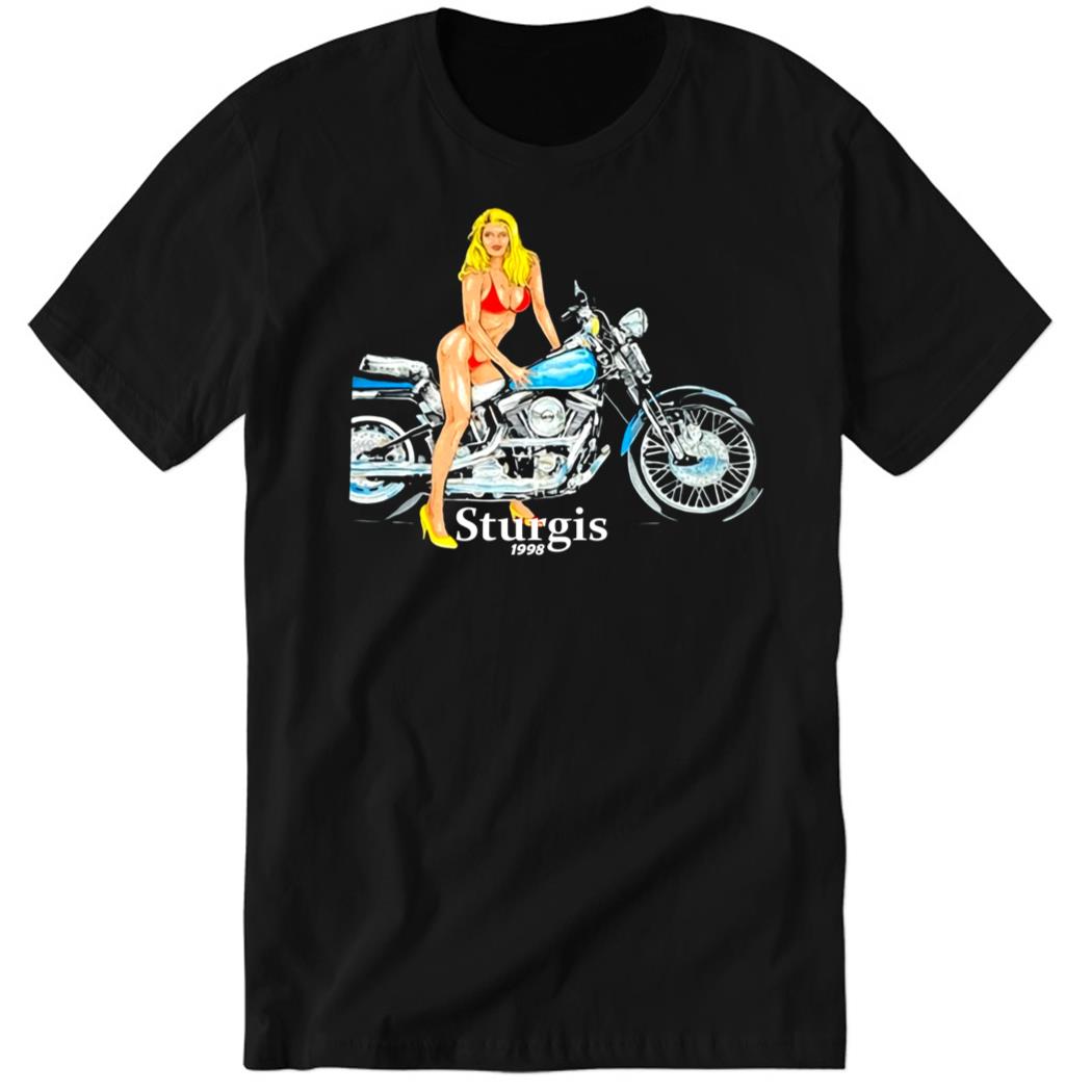 Chrismelberger Vtg 1998 Sturgis Motorcycles Bikini Biker Babe Premium SS T-Shirt