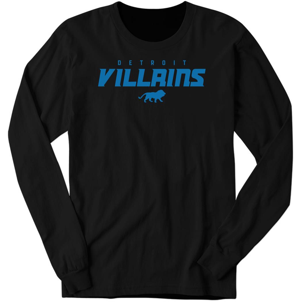 Detroit Villains Black Long Sleeve Shirt