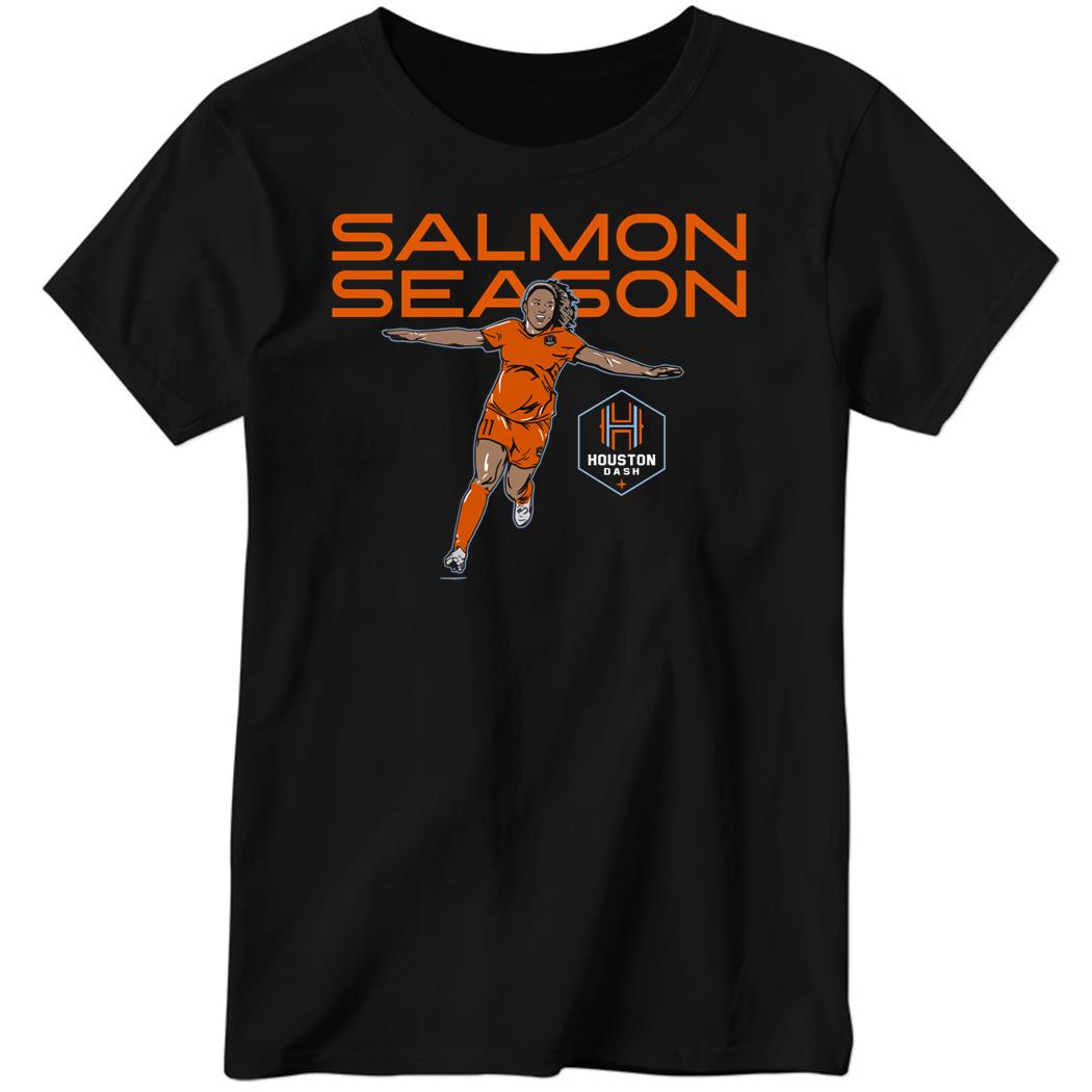 Ebony Salmon Season Houston Dash Ladies Boyfriend Shirt