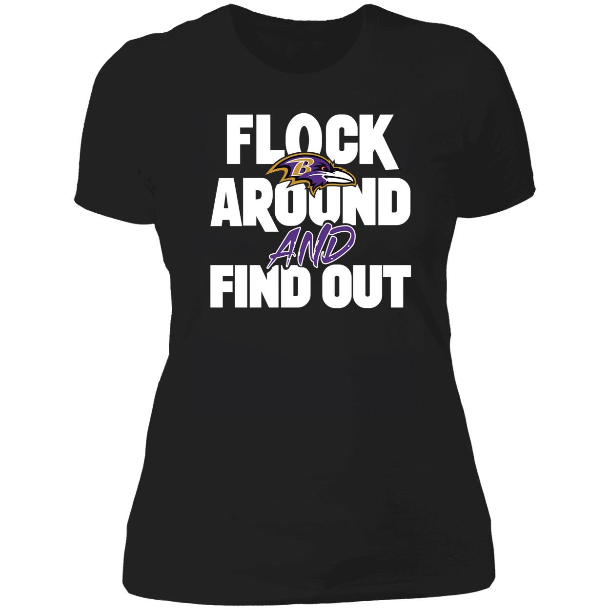 Flock Around And Find Out Baltimore Ravens Ladies Boyfriend Shirt