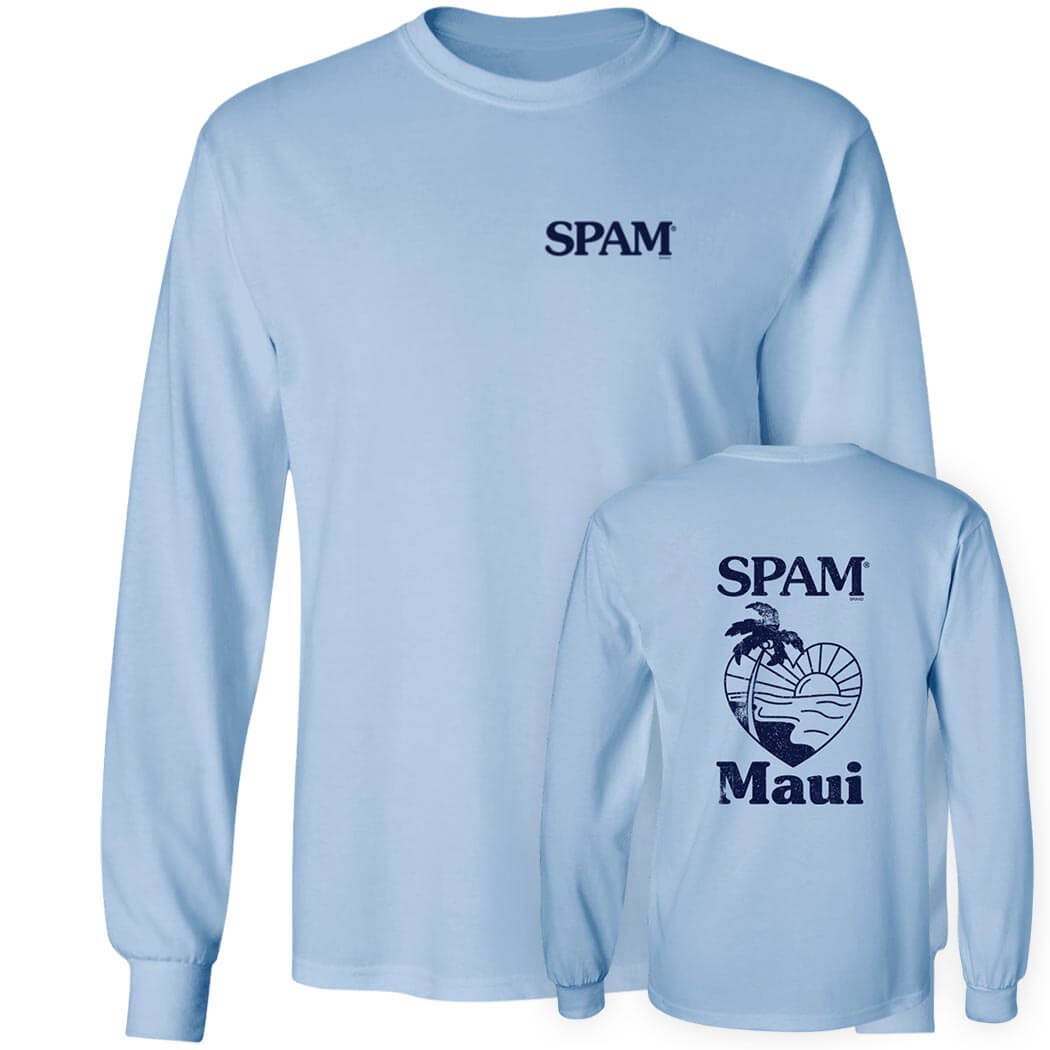 [Front + Back] Spam Maui Shirt Spam Loves Maui Long Sleeve Shirt