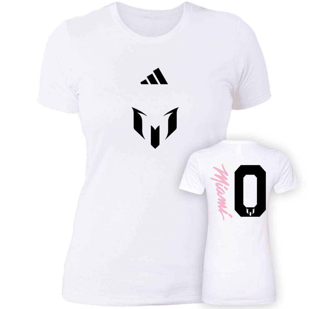 [Front + Back]Lionel Messi Logo New – Miami CF Ladies Boyfriend Shirt