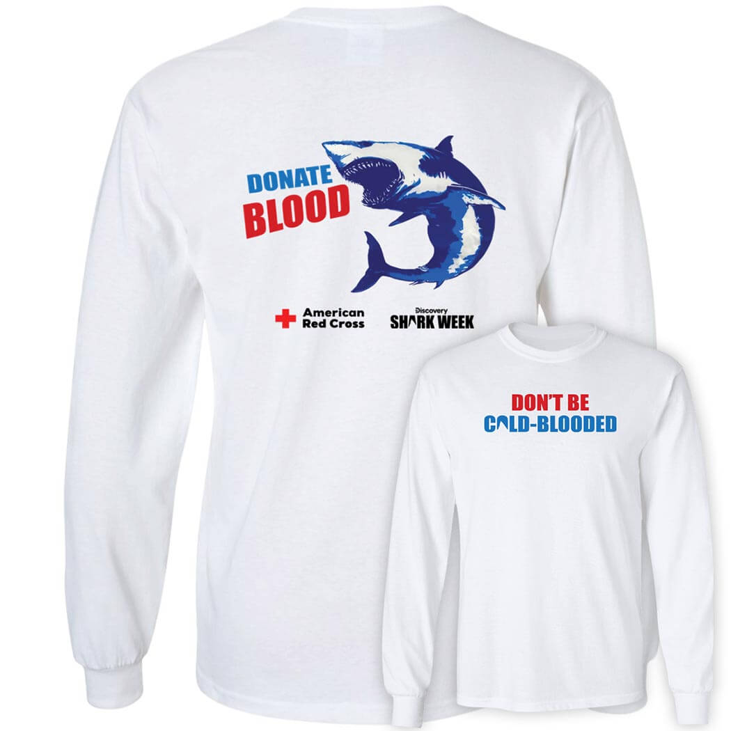 [Front+Back]2023 Red Cross Shark Week Long Sleeve Shirt