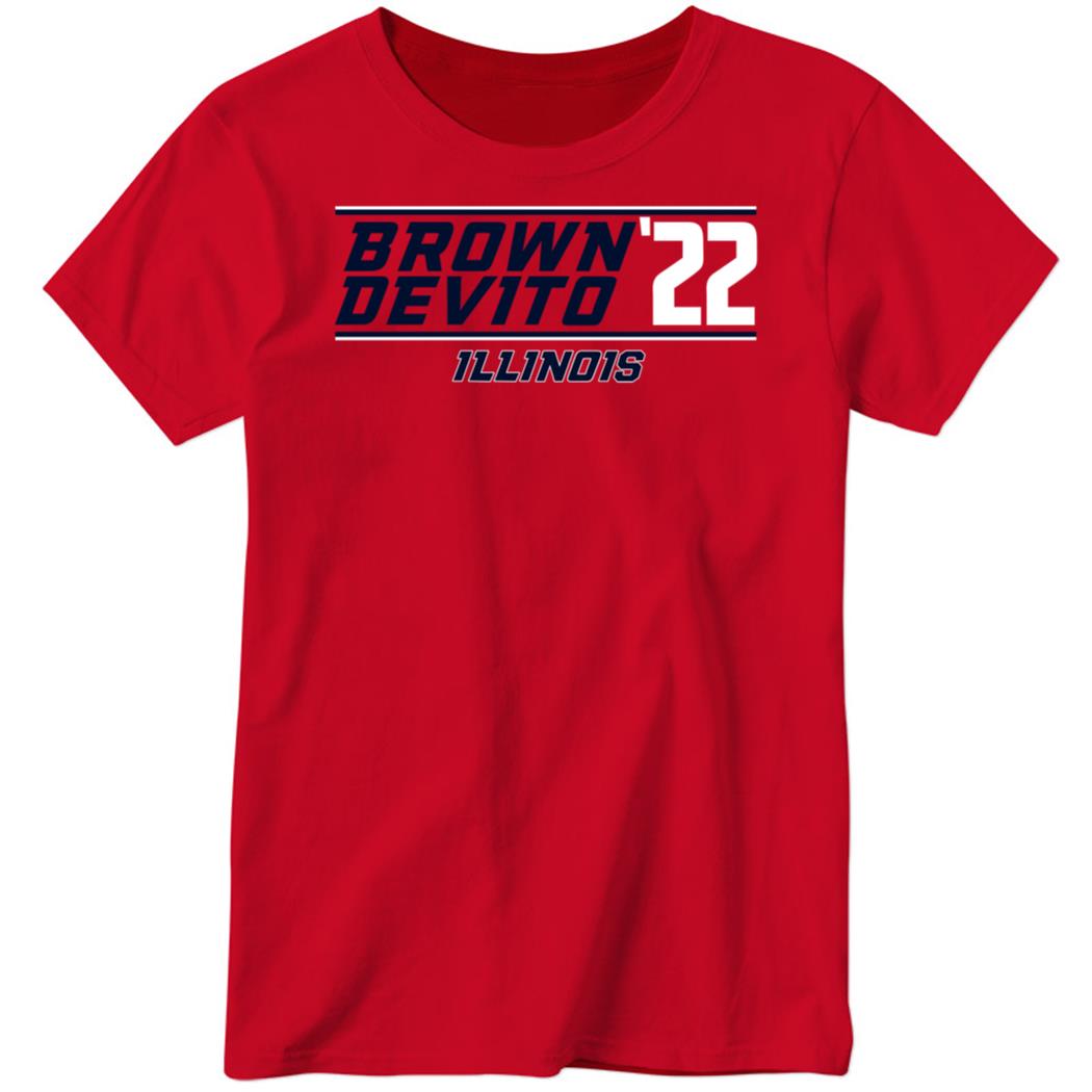 Illinois Football Brown-Devito ’22 Ladies Boyfriend Shirt