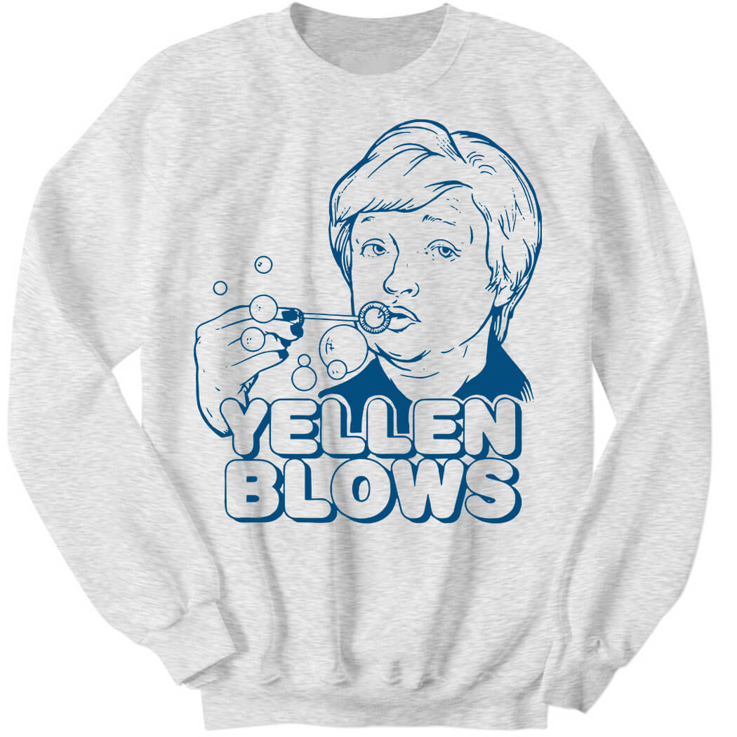 Janet Yellen Blows Sweatshirt