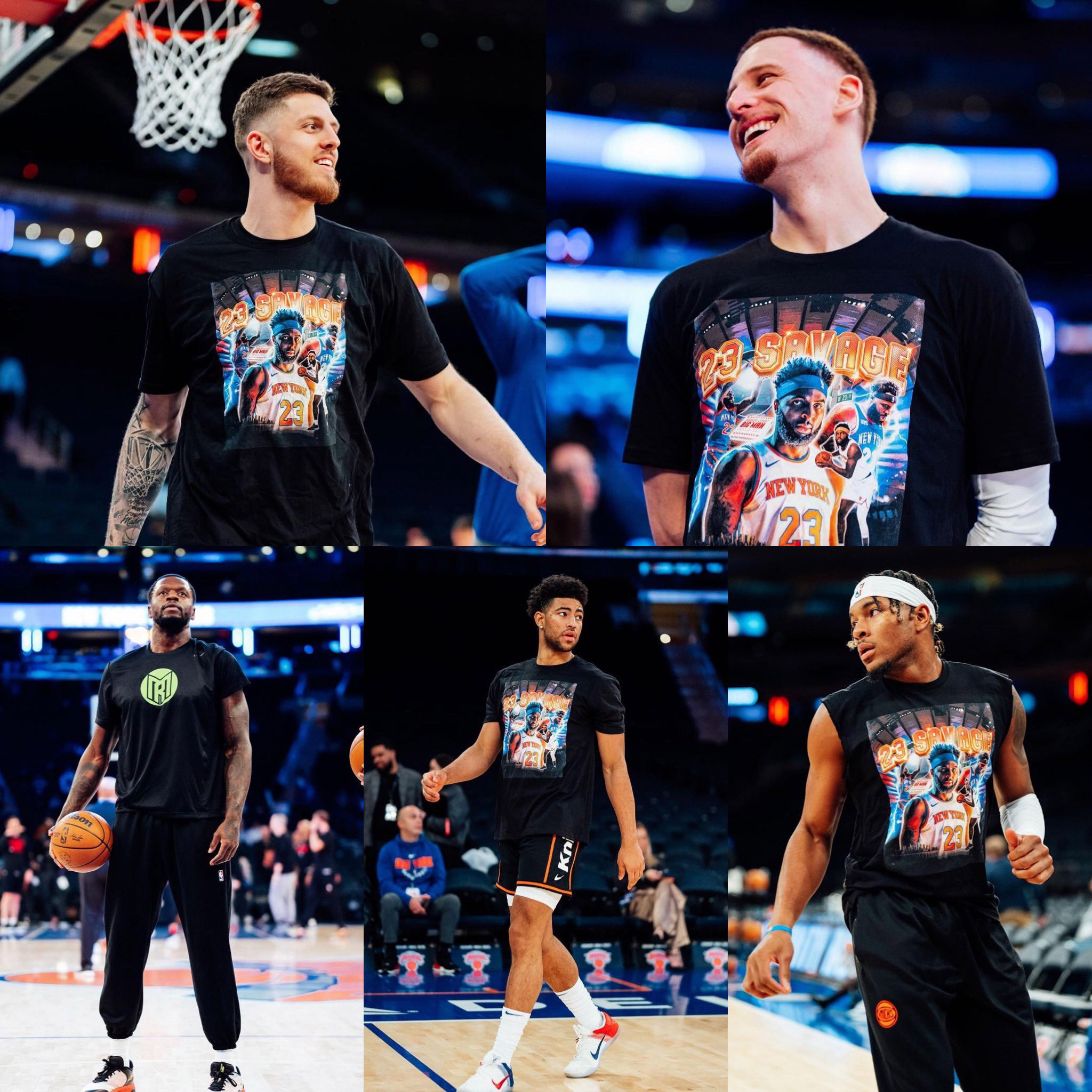 Knicks wearing Mitchell Robinson shirts