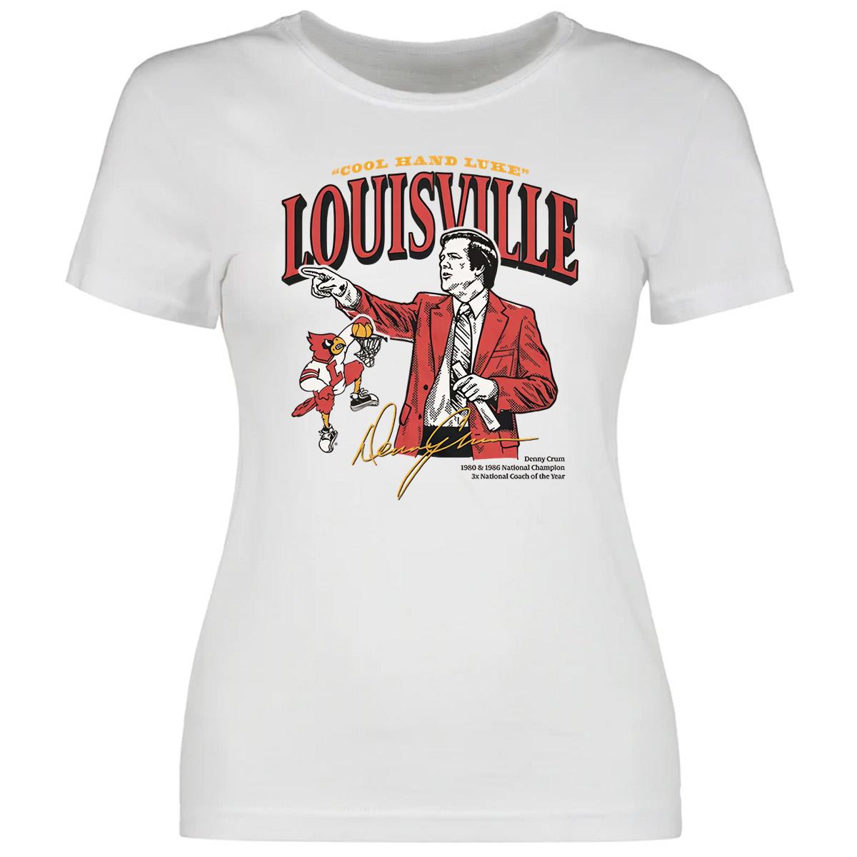 Louisville Cardinals Denny Crum Cool Hand Luke Signature Ladies Boyfriend Shirt