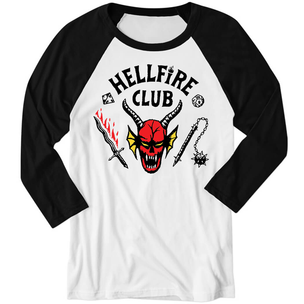 Stranger Things Hellfire Club Sleeve Raglan Shirt