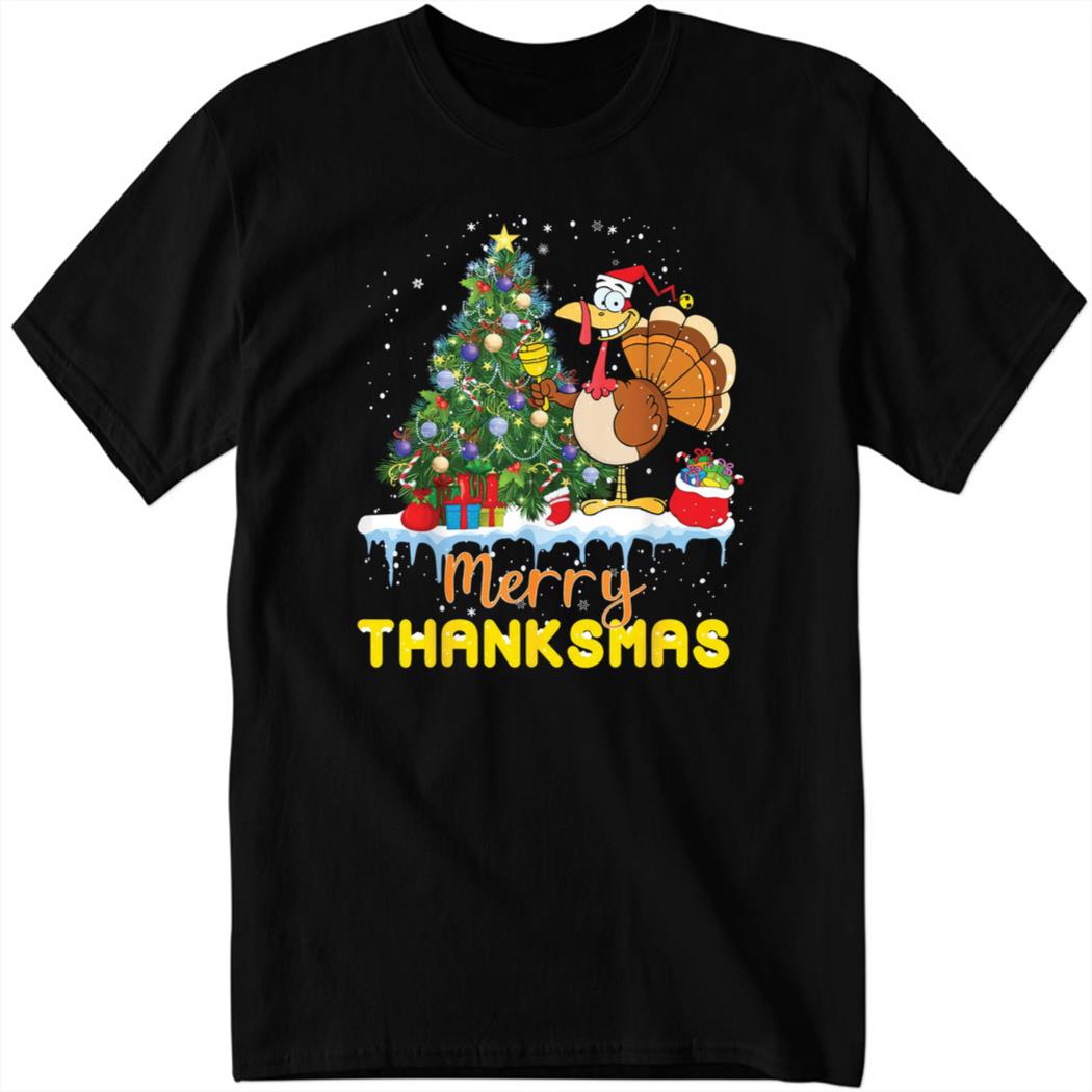 Turkey Santa Merry Thanksmas Christmas Thanksgiving 2023 Shirt