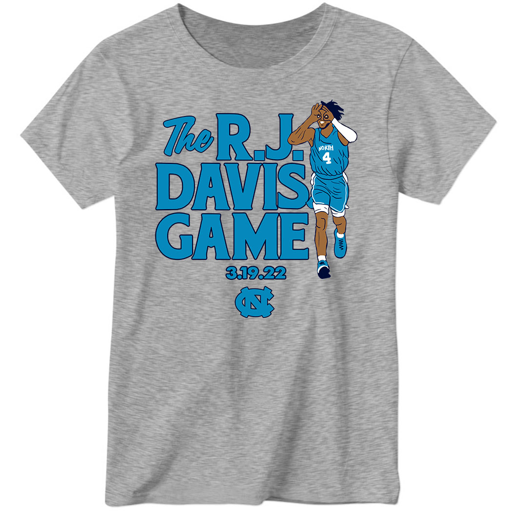 Unc Basketball The R.J Davis Game Ladies Boyfriend Shirt