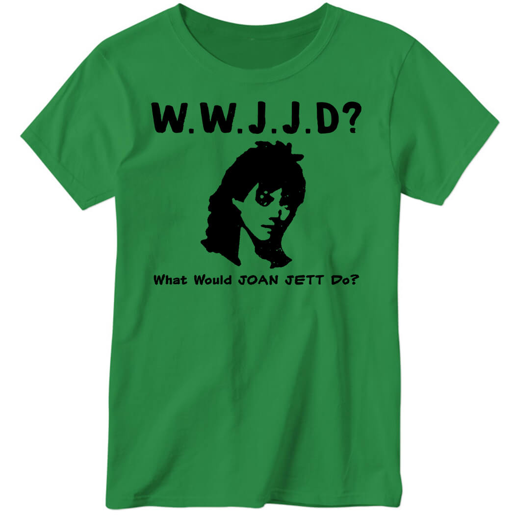 WWJJD What Would Joan Jett Do Ladies Boyfriend Shirt
