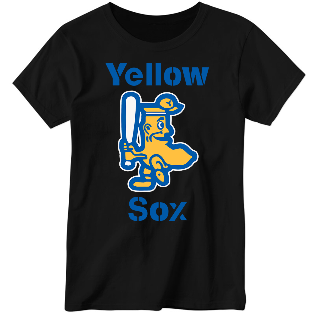 Yellow Sox Ladies Boyfriend Shirt