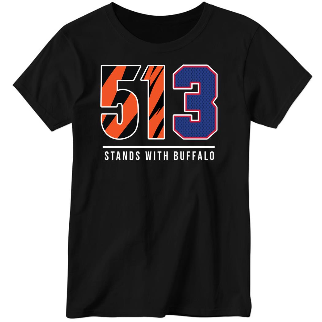 513 Stands With Buffalo Ladies Boyfriend Shirt