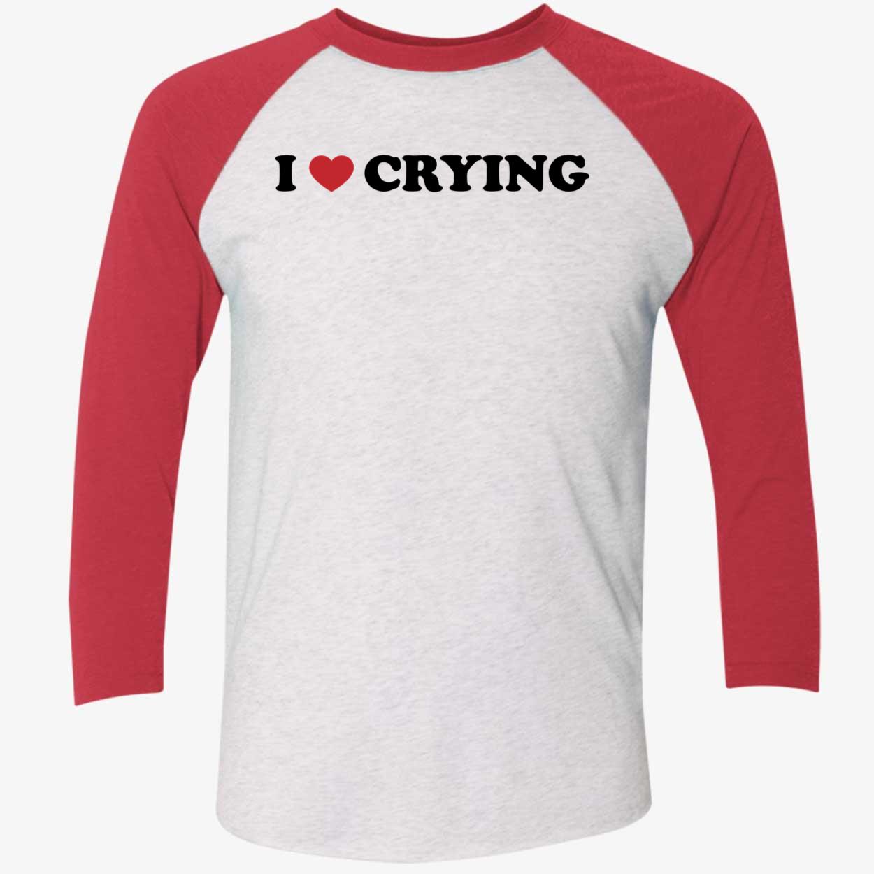 evietim I Love Crying Sleeve Raglan Shirt
