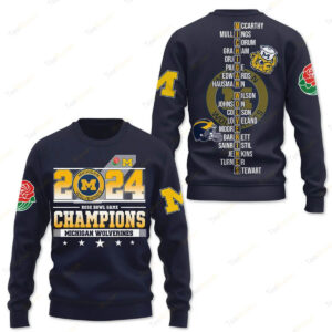 2024 Rose Bowl Game Go Blue Michigan Wolverines Champions Long Shirt
