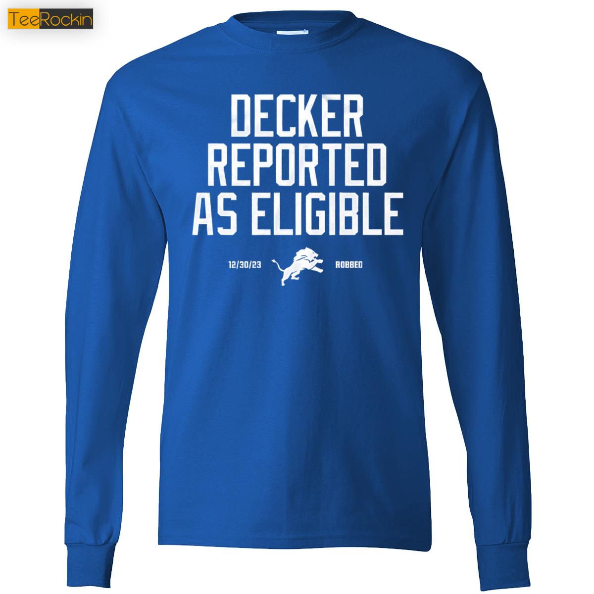 Lions Decker Reported As Eligible Long Sleeve Shirt