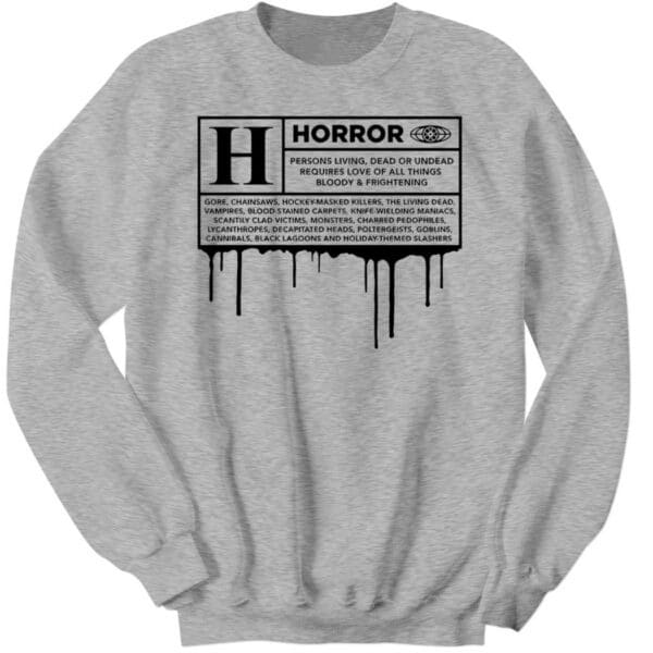 Rated H For Horror Halloween Scary Movie Funny Long Sleeve Shirt