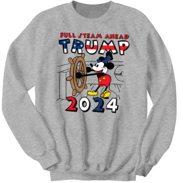 Trump 2024 Full Steam Ahead Mickey Ladies Boyfriend Shirt