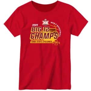 Iowa State 2024 Big 12 Men's Basketball Conference Tournament Champions Locker Room Ladies Boyfriend Shirt
