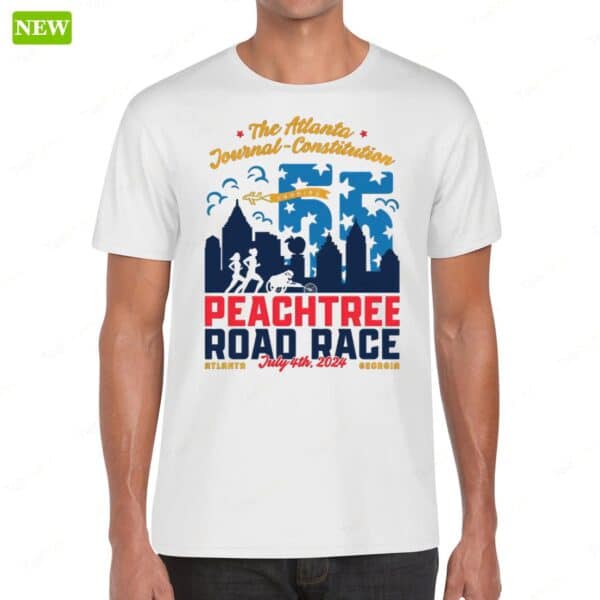 The Atlanta Journal Constitution Peachtree Road Race 2024 Ladies Boyfriend Shirt