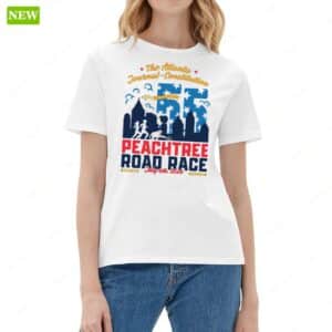 The Atlanta Journal Constitution Peachtree Road Race 2024 Ladies Boyfriend Shirt