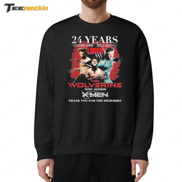 The Wolverine Hugh Jackman 2000-2024 24 Years Of The Memories Shirt