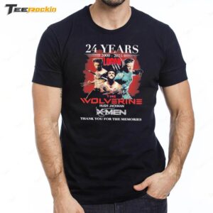 The Wolverine Hugh Jackman 2000 2024 24 Years Of The Memories Premium SS T-Shirt
